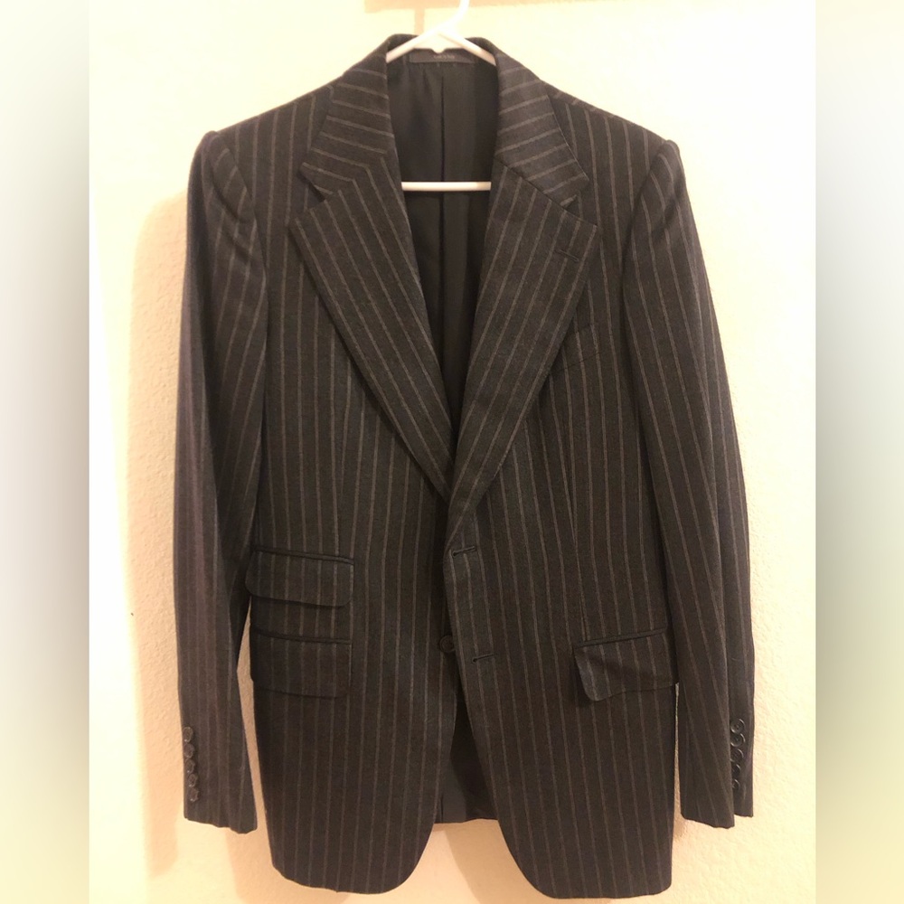 Gucci dark grey Pinstripe Suit Jacket